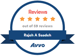 Avvo Reviews | Five stars out of 59 reviews | Rajeh A Saadeh